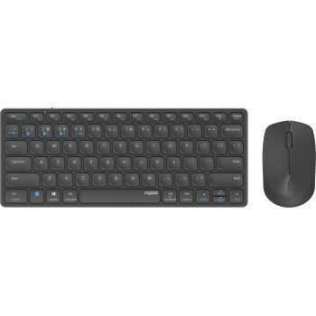 Rapoo 9600M Draadloos Multimode Blade Combo TKL Toetsenb-muisset,dnk Gr QWERTY US