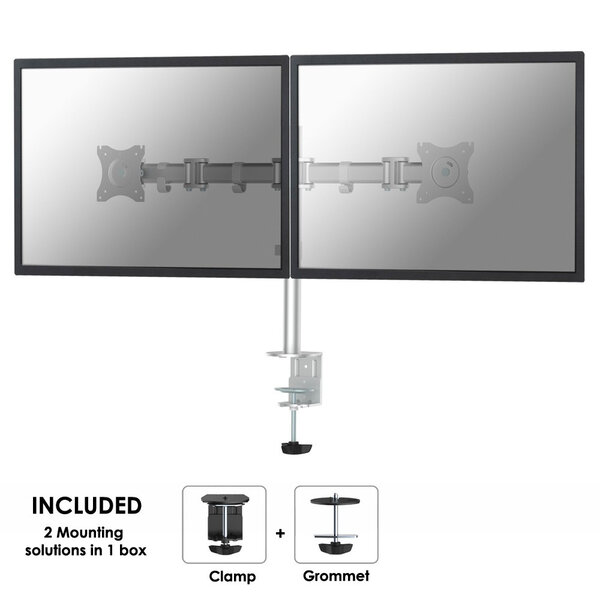 Newstar NM-D135DSILVER Flatscreen Bureausteun Zilver