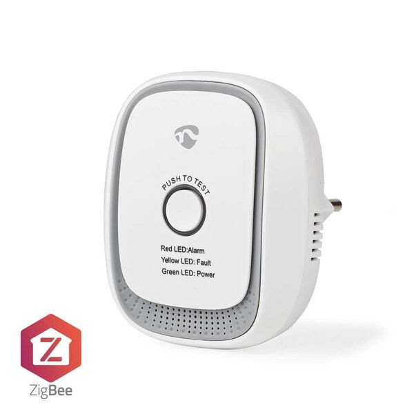 Nedis ZBDG11CWT Smartlife Gasdetector Zigbee 3.0 Netvoeding Levenscyclus Sensor: 5 Jaar En 50194-1:2009 Android&trade; / Ios Met Testknop 75 Db Wit