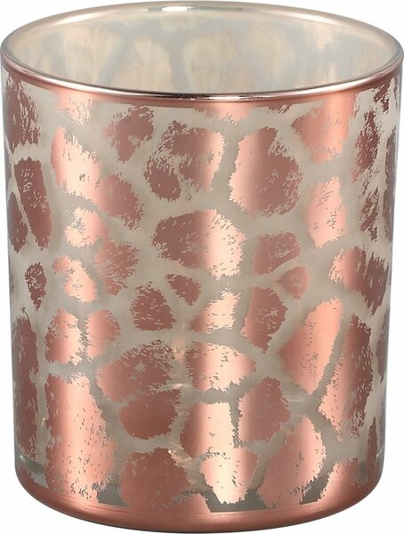 PMTD Windlicht Desiree Giraffeprint Roze 10 Cm