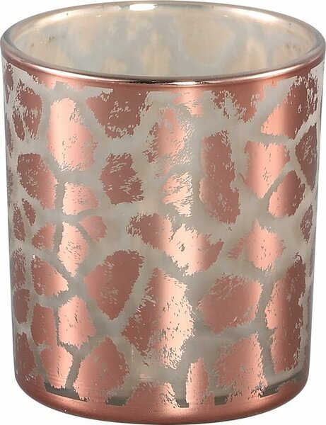 PMTD Windlicht Desiree Giraffeprint Roze 8 Cm