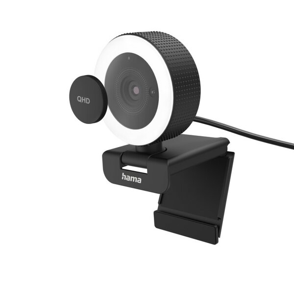 Hama C-850 Pro QHD Webcam + Ringlamp + Afstandsbediening Zwart