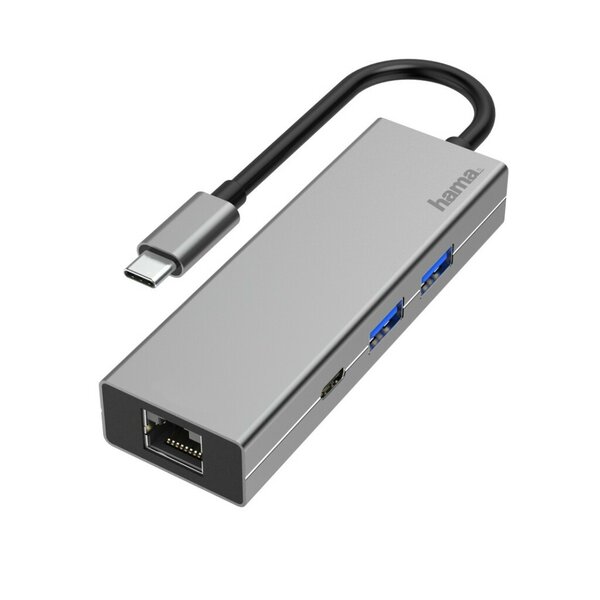 Hama USB-C-hub Multiport 4-poorts 2x USB-A USB-C LAN/ethernet