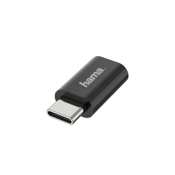 Hama USB OTG Adapter USB C Stekker - Micro USB Aansluiting USB 2.0 480 Mbit/s Zwart