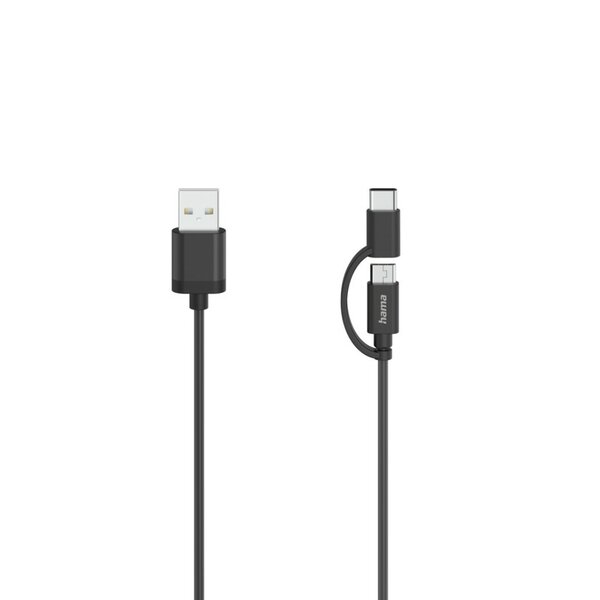 Hama Micro-USB-kabel 2in1 Incl. Adapter Naar USB-C USB 2.0 0,75 M