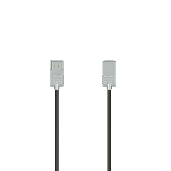 Hama High-Speed HDMI Kabel Ultra-Slim 4K + Ethernet 200 cm Zilver/Zwart