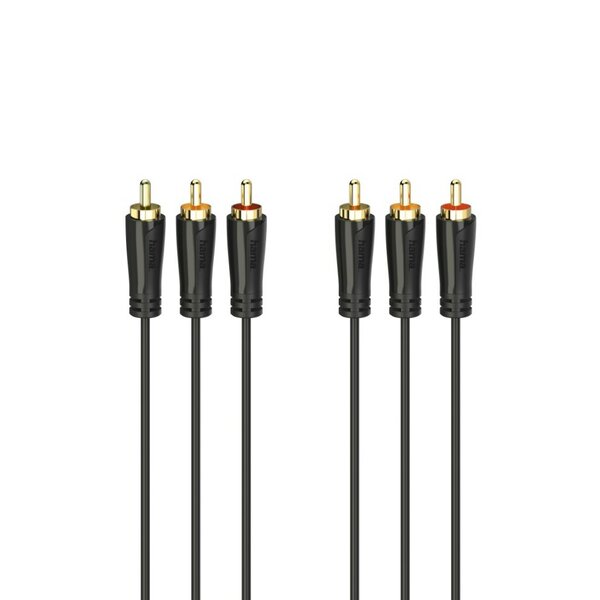 Hama Audio-/videokabel 3 Cinch-stekkers - 3 Cinch-stekkers Verguld 1,5 M