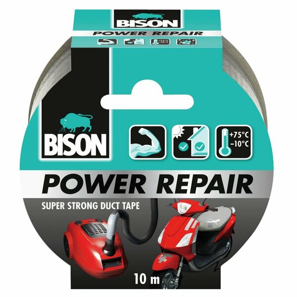 Bison Power Repair Tape 10 m Grijs