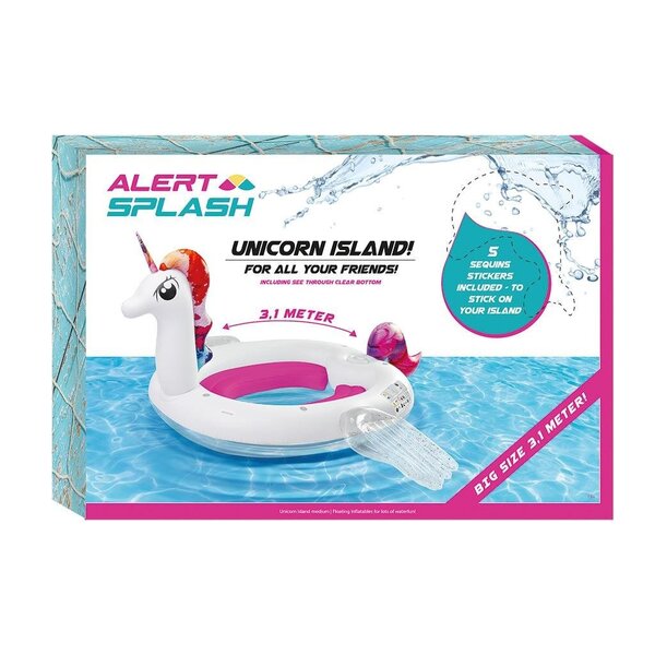 Alert Splash Opblaasbaar Eenhoorn Eiland 310x270x175 cm + 5 Stickers