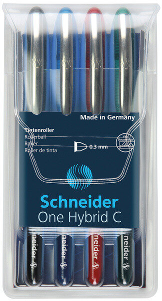 Schneider S-183194 Rollerball One Hybrid C 0,3mm Etui 4 Stuks