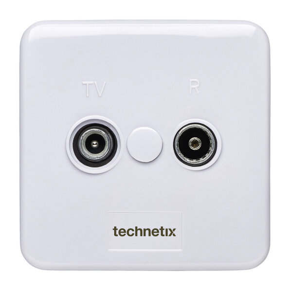 Technetix TN-TRAS2000-S Radio/tv Wandcontactdoos Coax 2 Uitgangen Wit