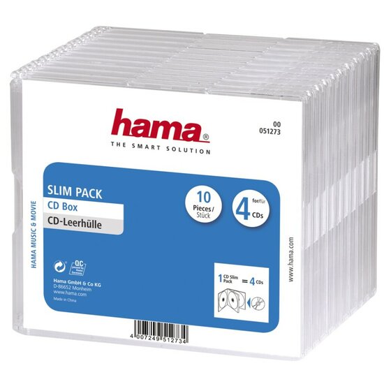 Hama Cd Doosjes &#039;Slim-Pack&#039;4 Per 10