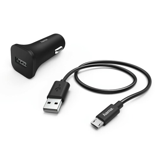 Hama Auto-oplaadset Micro-USB 1 A Zwart