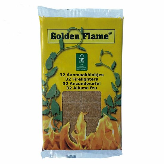 Golden Flame Aanmaakblokjes Bruin 32 Stuks