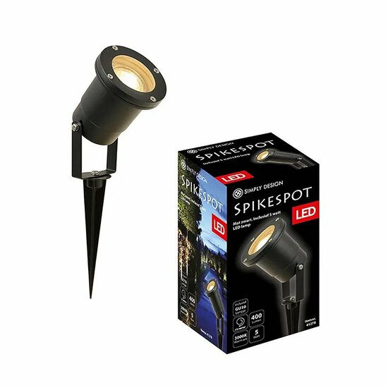 Simply Design LED Spikespot GU10 5W 3000K Zwart/Metaal