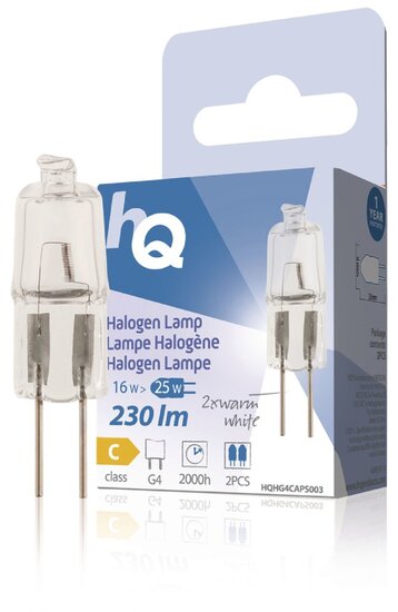 Hq Hqhg4 caps003 Halogeenlamp Capsule G4 16 W 230 Lm 2 800 K