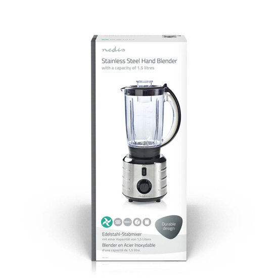 Nedis KABL210CAL Staande Blender 500 W 1,5 L Roestvrij Staal