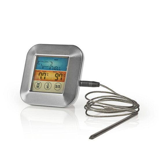 Nedis KATH106SI Vleesthermometer 0 - 250 &deg;c Kleurendisplay Timer