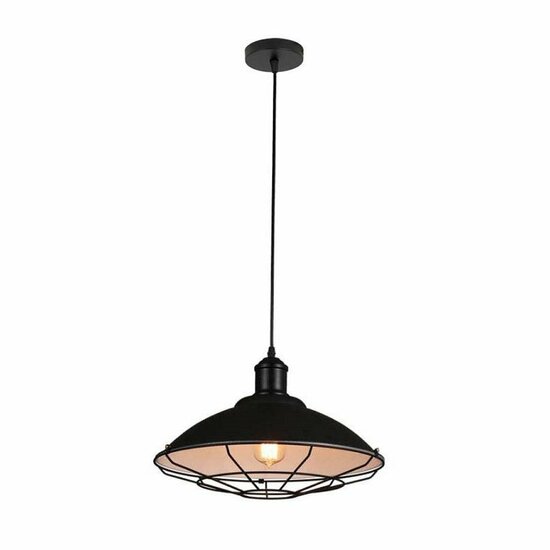 Homestyle Pro MK106-BB Industri&euml;le Hanglamp 40x25 cm Zwart/Wit/Metaal