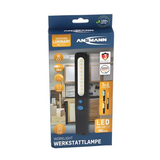 Ansmann LED Werklamp Oplaadbaar Zwart