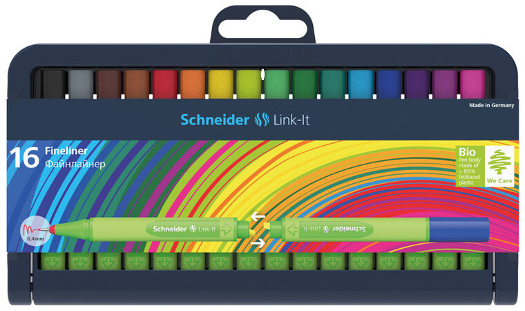 Schneider S-191292 Fineliner Link-It 0,4mm Assorti 16 Stuks