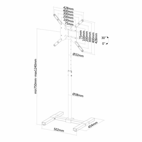 Newstar NS-FS100B Beeldschermstandaard Zwart