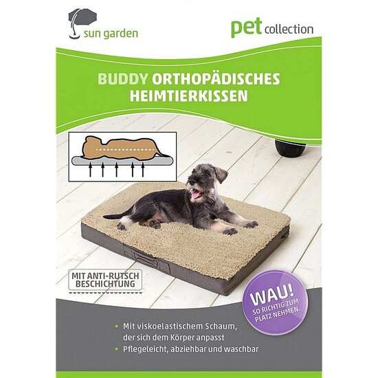 Sun Garden Buddy Orthopedisch Hondenkussen 120x72x10cm Beige/Gemeleerd