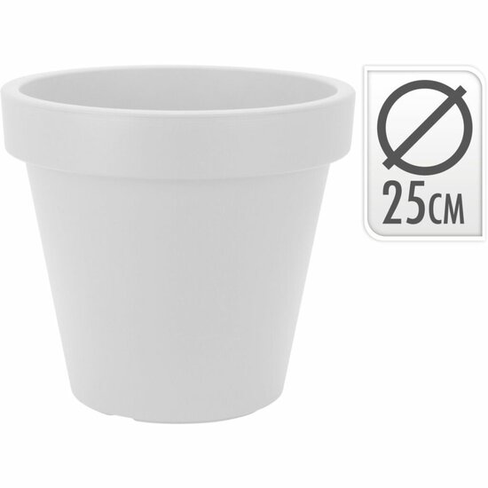 Bloempot Rond 25x22 cm Wit