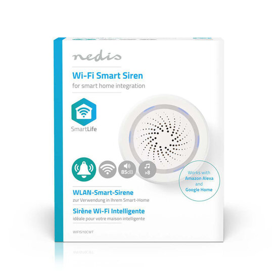 Nedis WIFISI10CWT Slimme Wi-fi-sirene Alarm Of Zoemer 85 Db