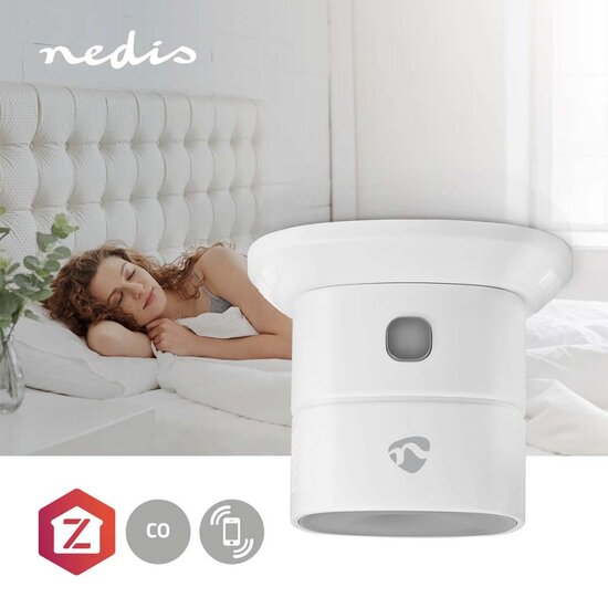 Nedis ZBDCO11WT Smartlife Co Detector Zigbee 3.0 Batterij Gevoed Levenscyclus Sensor: 10 Jaar En 50291 Android&trade; / Ios Met Testknop 85 Db Wit