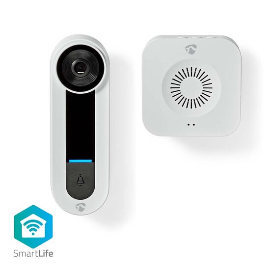 Nedis WIFICDP40CWT Smartlife Videodeurbel Wi-fi Netvoeding 1536x1536 Cloud Opslag (optioneel) / Microsd (niet Inbegrepen) / Onvif Ip65 Met Bewegingssensor Wit