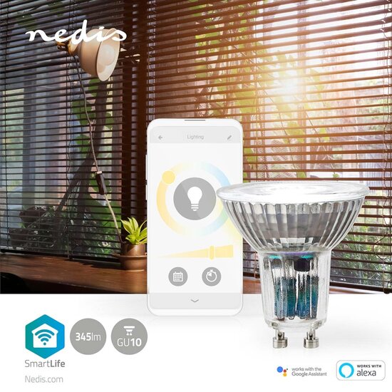 Nedis WIFILRW10GU10 Smartlife Led Bulb Wi-fi Gu10 345 Lm 4.9 W Warm To Cool White Energieklasse: G Android&trade; / Ios Par16