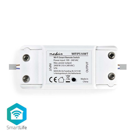 Nedis WIFIPS10WT Smartlife Schakelaar Wi-fi 2400 W Kroonsteentjes App Beschikbaar Voor: Android&trade; &amp; Ios 90 X 40 X 25 Mm