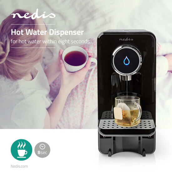 Nedis KAWD100FBK Heetwaterdispenser 2,5 Liter Bediening Met E&eacute;n Knop