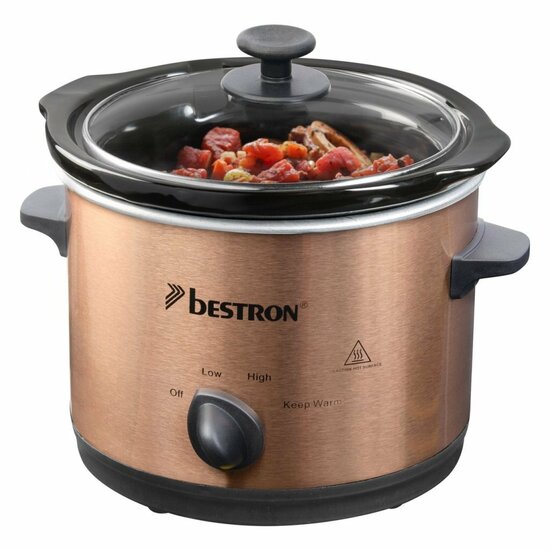 Bestron ASC150CO Slowcooker 1.5L Koper/Zwart