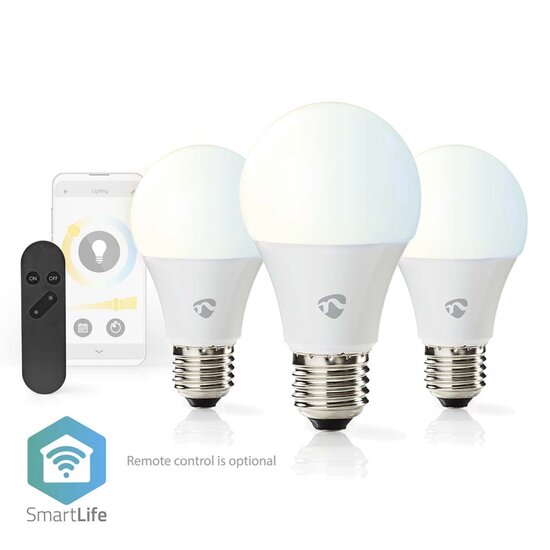 Nedis WIFILRW30E27 Smartlife Led Bulb Wi-fi E27 806 Lm 9 W Warm To Cool White Energieklasse: F Android&trade; / Ios Peer