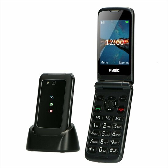 Fysic F15 Senioren GSM 4G met SOS Knop Zwart