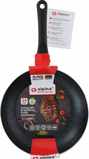 Alpina Koekenpan Bakpan Alle Warmtebronnen PFOA-vrij Anti-aanbaklaagje Gemarmerd &Oslash;24cm