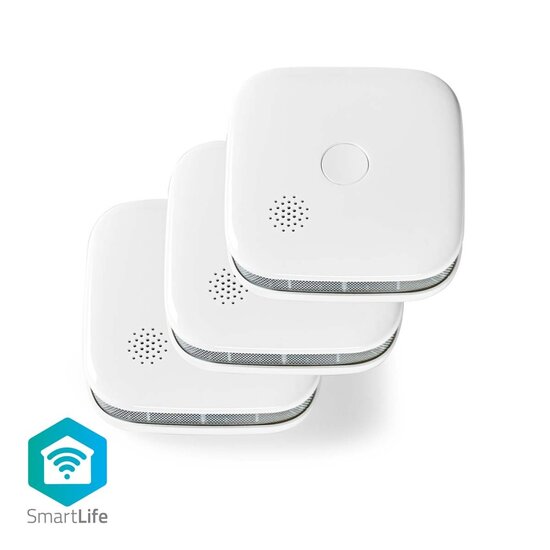 Nedis WIFIDS20WT3 Smartlife Rookmelder Wi-fi Batterij Gevoed Levenscyclus Sensor: 10 Jaar En 14604 Max. Batterijduur: 24 Maanden Android&trade; / Ios 85 Db Wit 3 Stuks