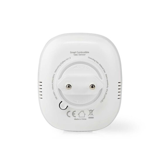 Nedis ZBDG11CWT Smartlife Gasdetector Zigbee 3.0 Netvoeding Levenscyclus Sensor: 5 Jaar En 50194-1:2009 Android&trade; / Ios Met Testknop 75 Db Wit