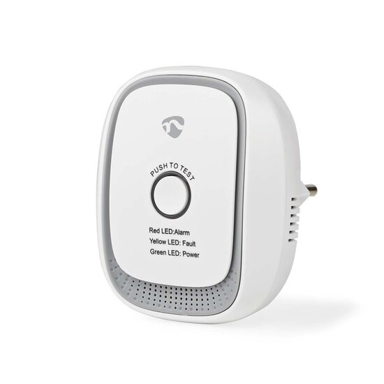 Nedis ZBDG11CWT Smartlife Gasdetector Zigbee 3.0 Netvoeding Levenscyclus Sensor: 5 Jaar En 50194-1:2009 Android&trade; / Ios Met Testknop 75 Db Wit