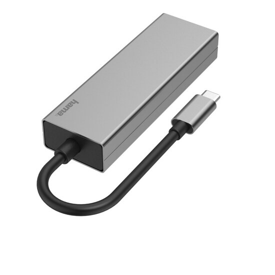 Hama USB-C-hub Multiport 4-poorts 2x USB-A USB-C LAN/ethernet