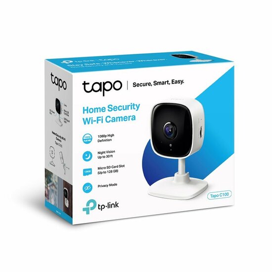 TP-Link Tapo C100 IP-Beveiligingscamera Wit/Zwart