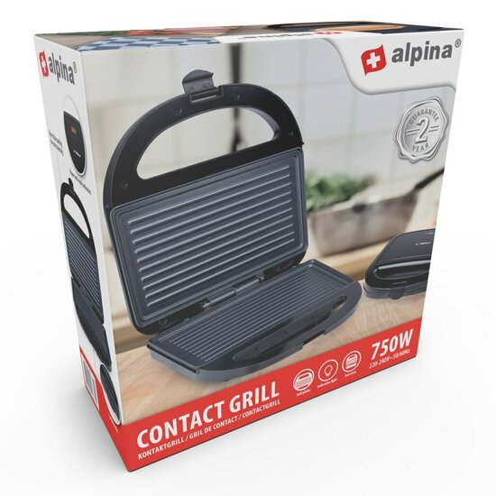 Alpina Contactgrill 750W Zwart