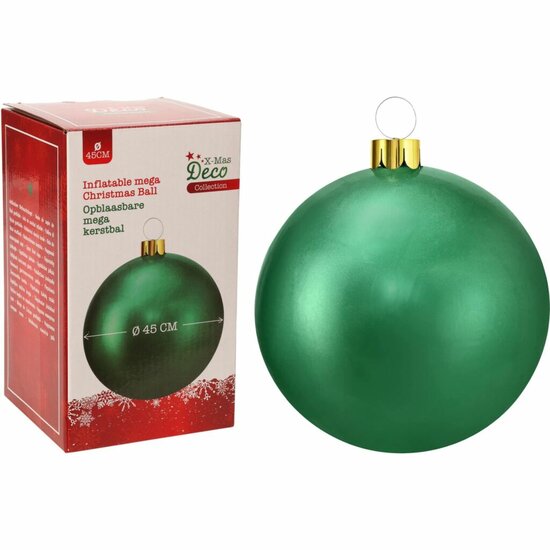 Kerstbal Opblaasbaar 45 cm Groen