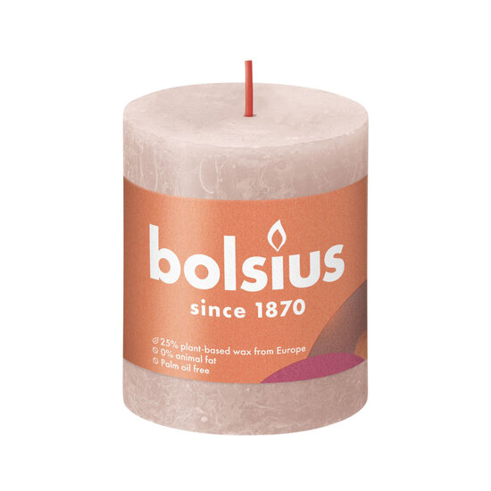 Bolsius Kaars 8x6,8 cm Misty Roze