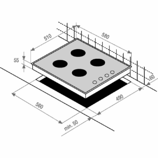 Beko HIC64400E Inbouw Vitrokeramische Kookplaat Zwart