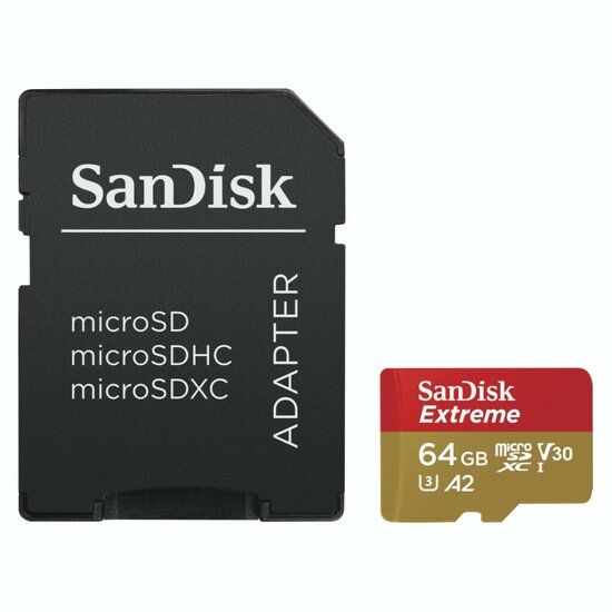 Sandisk MicroSDXC Extreme 64GB 170mb / 60mb,U3,V30,A2 AC