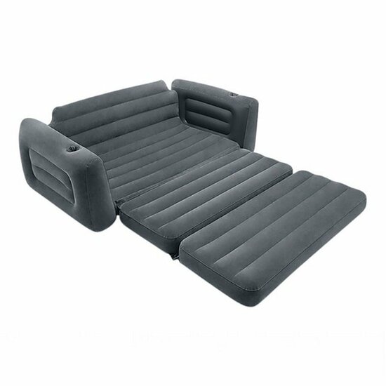 Intex 66552NP 2-Persoons Opblaasbare Bank-Bed 203x224x66 cm Antraciet