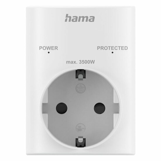 Hama Stopcontactadapter Geaard Stopcontact met Overspanningsbeveiliging Netspanning Wit